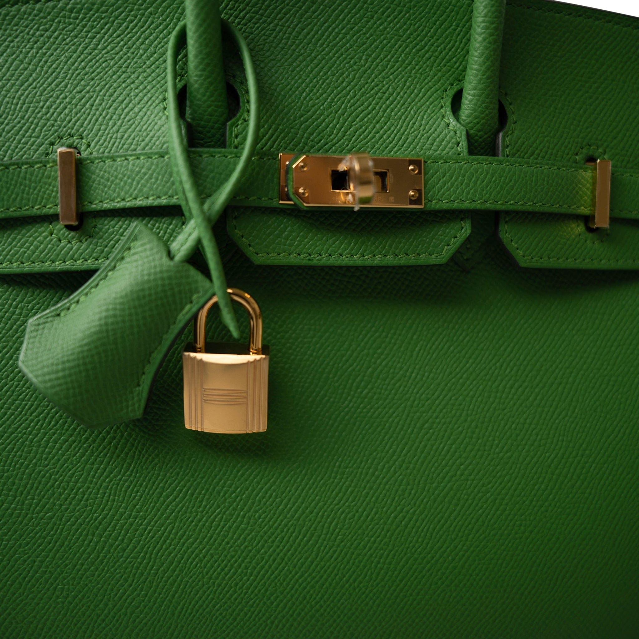 Hermes Handbag Green Birkin 25 Sellier Vert Yucca Epsom Gold Plated B Stamp -Knockoff
