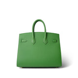 Hermes Handbag Green Birkin 25 Sellier Vert Yucca Epsom Gold Plated B Stamp -Knockoff
