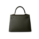 Hermes Handbag Green Hermes Kelly 25 Sellier Vert De Gris Veau Epsom Leather Gold Plated Y Stamp -Knockoff
