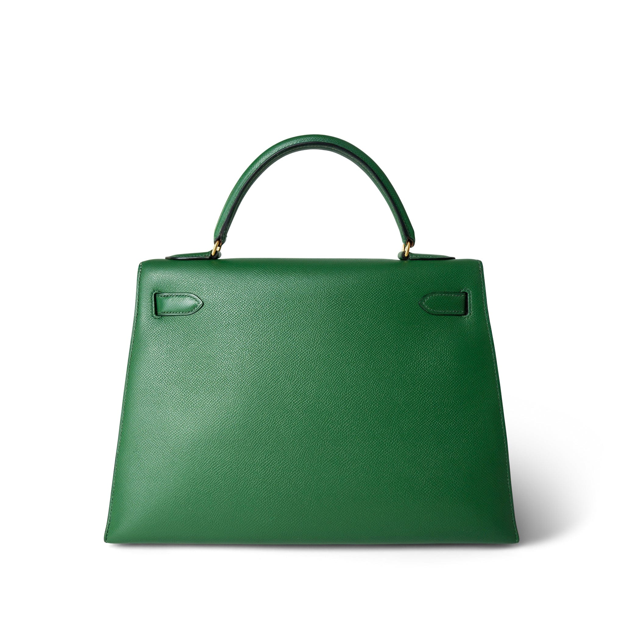 Hermes Handbag Green Kelly Sellier 32 Green Courchevel Gold Plated (U) Stamp -Knockoff
