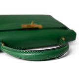 Hermes Handbag Green Kelly Sellier 32 Green Courchevel Gold Plated (U) Stamp -Knockoff
