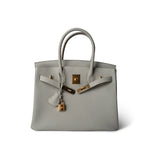 Hermes Handbag Grey Birkin 30 Gris Perle Togo Gold Plated U Stamp -Knockoff
