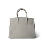 Hermes Handbag Grey Birkin 30 Gris Perle Togo Gold Plated U Stamp -Knockoff
