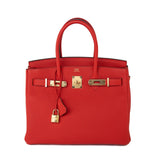 Hermes Handbag Hermes Birkin 30 Rouge de Coeur Togo D Stamp -Knockoff
