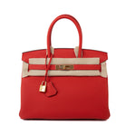 Hermes Handbag Hermes Birkin 30 Rouge de Coeur Togo D Stamp -Knockoff
