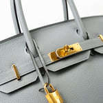 Hermes Handbag Hermes Birkin 30 Togo Blue Glacier Gold Plated -Knockoff
