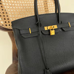 Hermes Handbag Hermes Birkin 35 Black Veau Togo Leather Gold Plated 2021 Z -Knockoff
