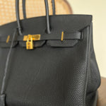 Hermes Handbag Hermes Birkin 35 Black Veau Togo Leather Gold Plated 2021 Z -Knockoff
