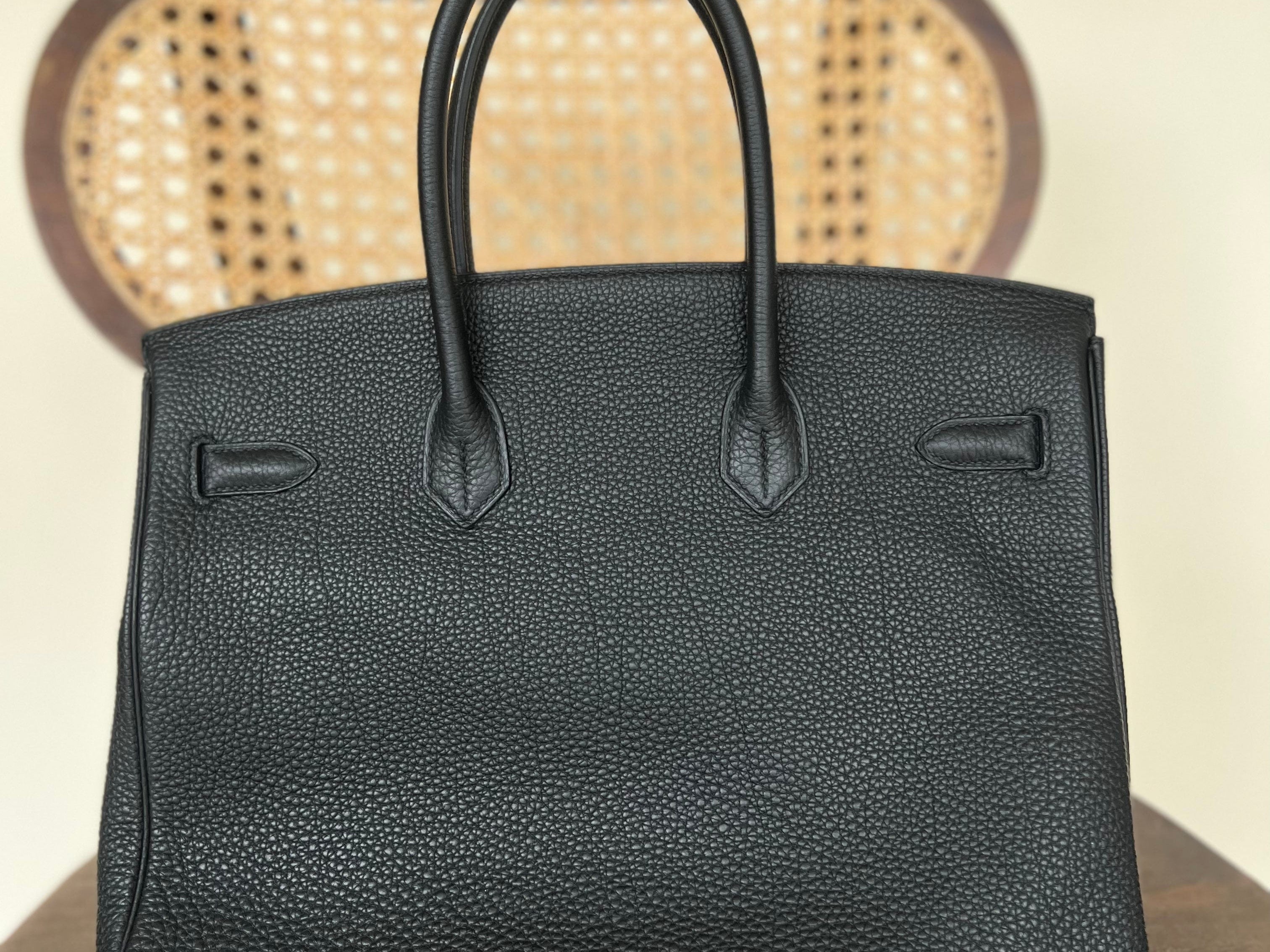 Hermes Handbag Hermes Birkin 35 Black Veau Togo Leather Gold Plated 2021 Z -Knockoff
