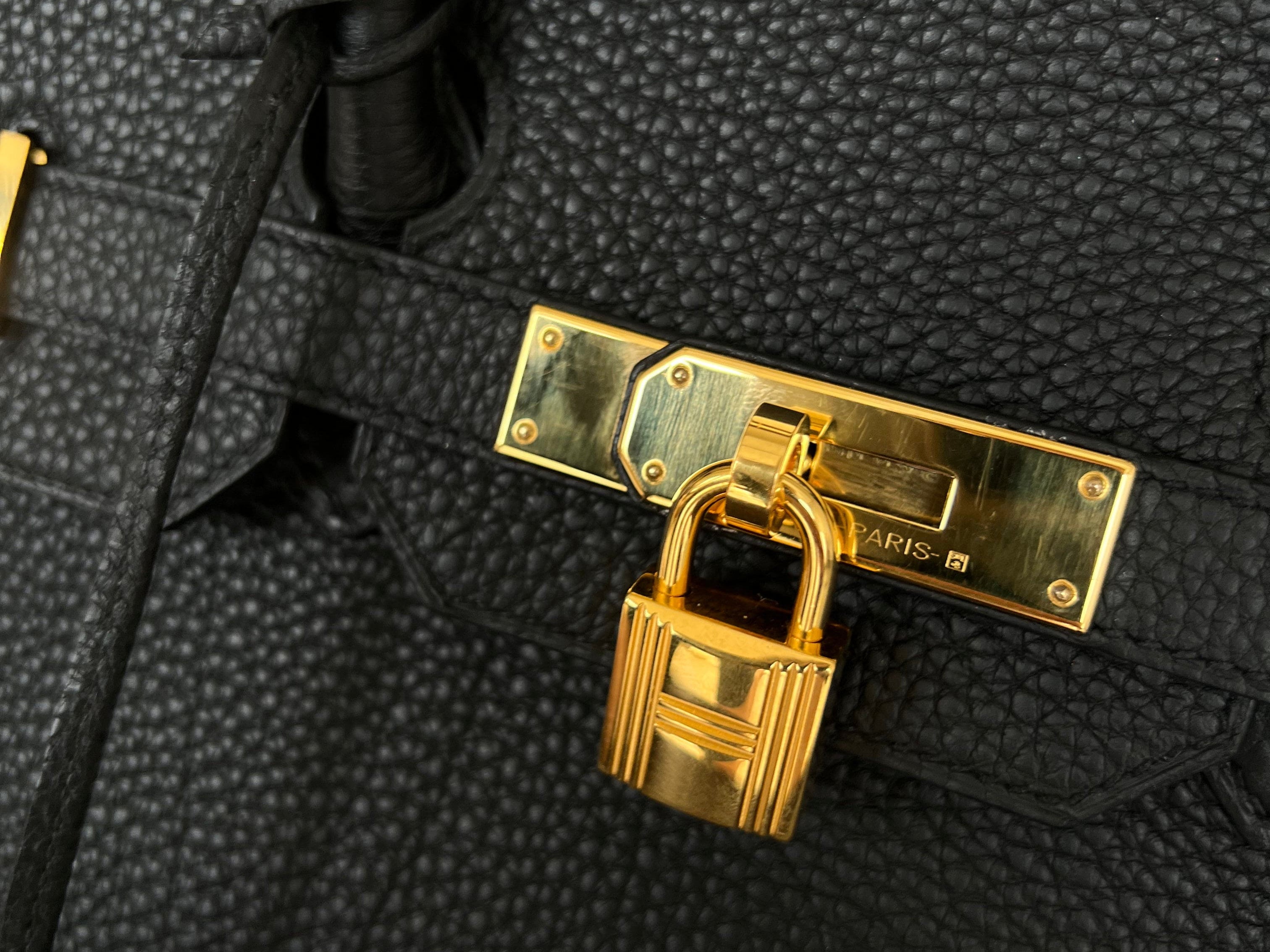 Hermes Handbag Hermes Birkin 35 Black Veau Togo Leather Gold Plated 2021 Z -Knockoff
