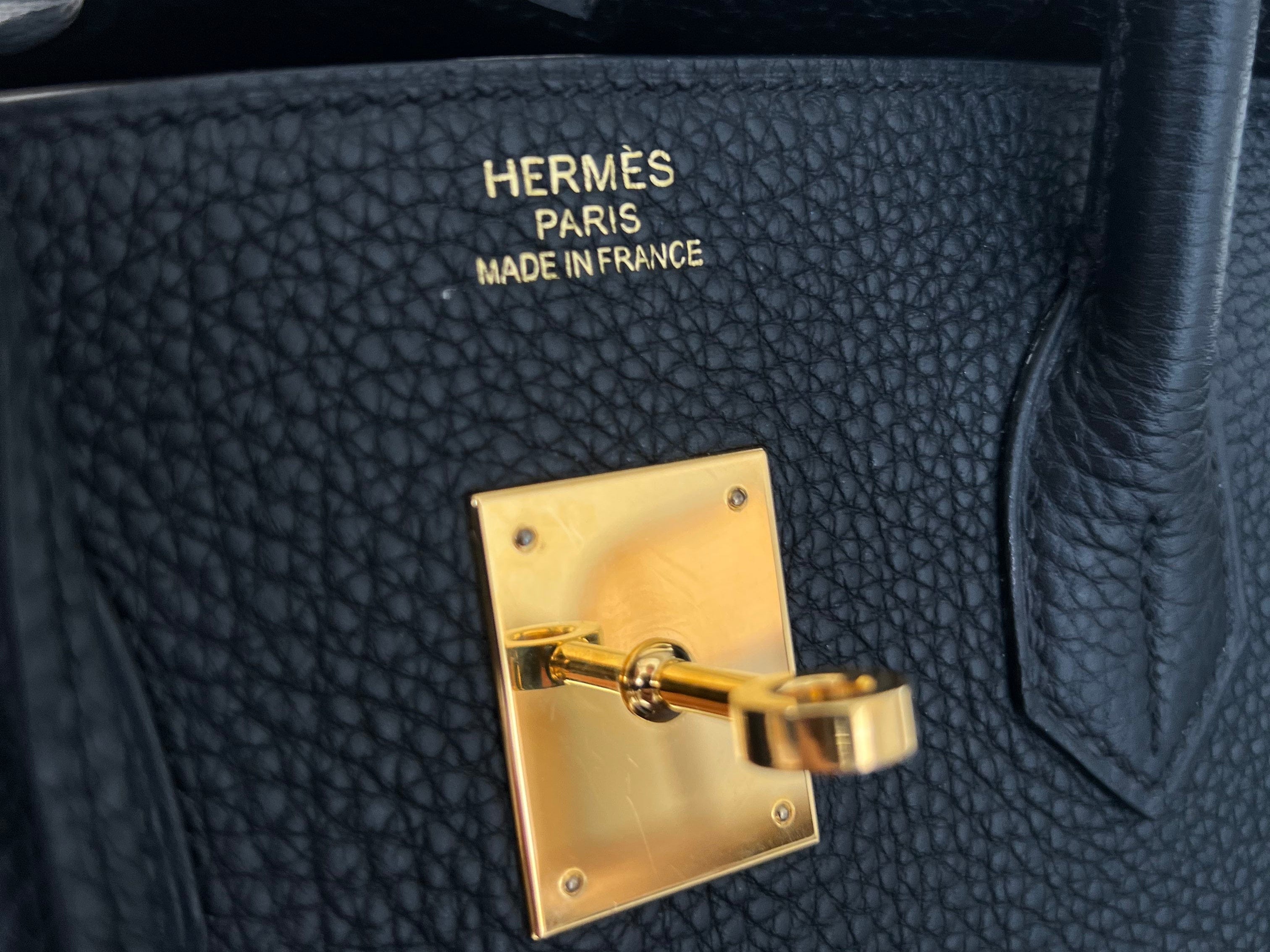 Hermes Handbag Hermes Birkin 35 Black Veau Togo Leather Gold Plated 2021 Z -Knockoff
