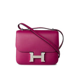 Hermes Handbag Hermes Constance 18 Rose Pourpre Chèvre Leather Palladium Hardware -Knockoff
