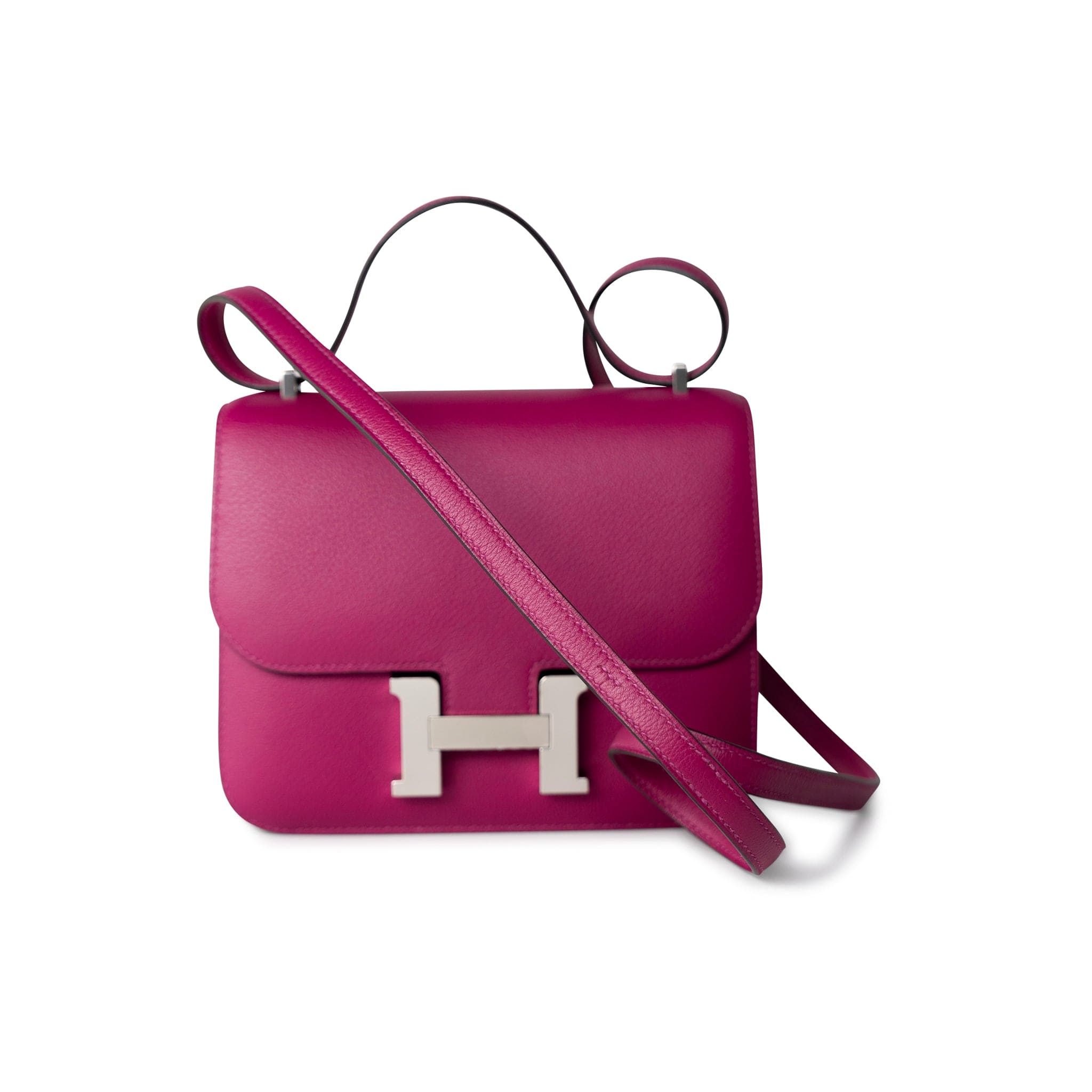 Hermes Handbag Hermes Constance 18 Rose Pourpre Chèvre Leather Palladium Hardware -Knockoff
