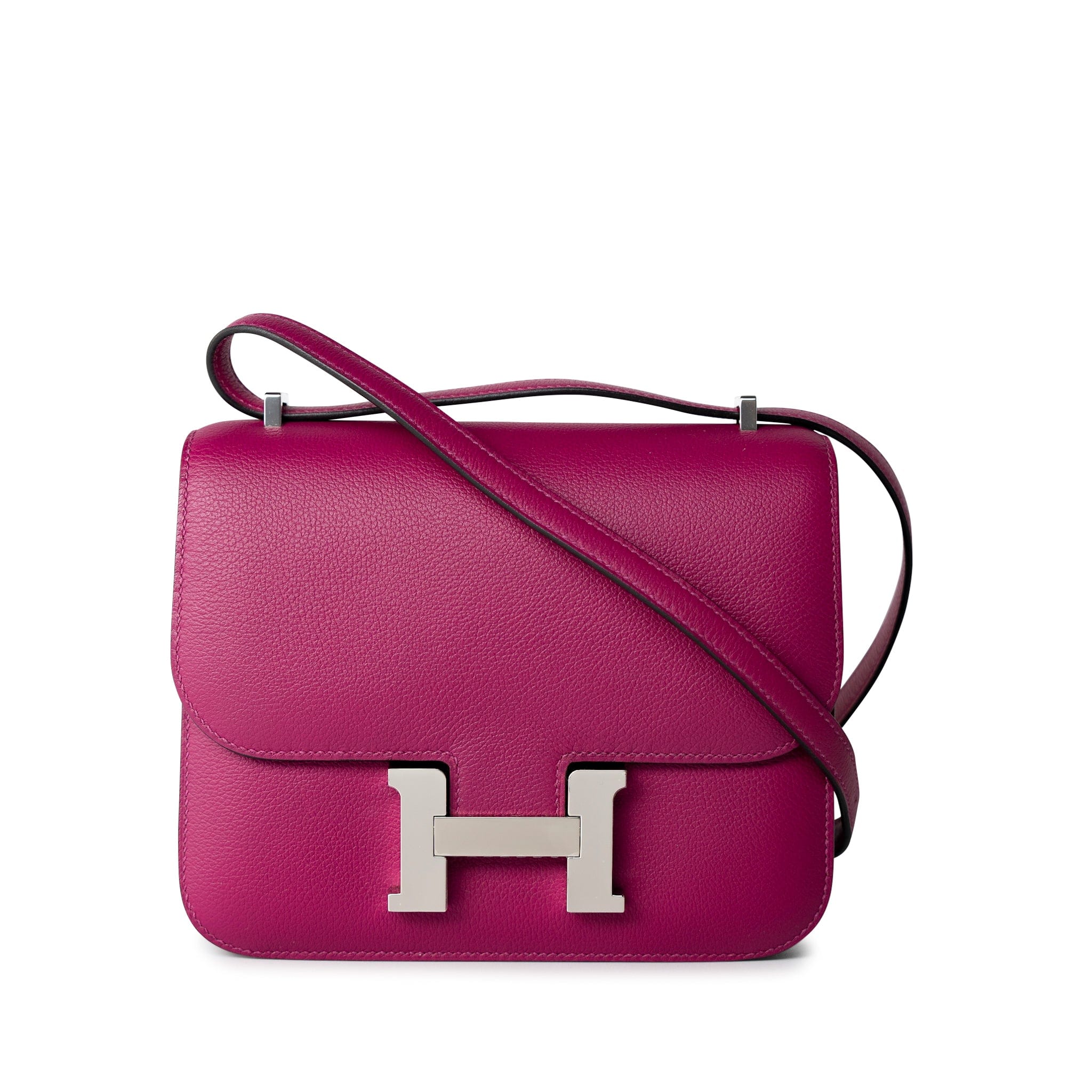 Hermes Handbag Hermes Constance 18 Rose Pourpre Chèvre Leather Palladium Hardware -Knockoff
