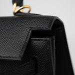 Hermes Handbag Hermes Kelly 25 Black Veau Epsom Leather Gold Plated -Knockoff
