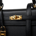 Hermes Handbag Hermes Kelly 25 Black Veau Epsom Leather Gold Plated -Knockoff
