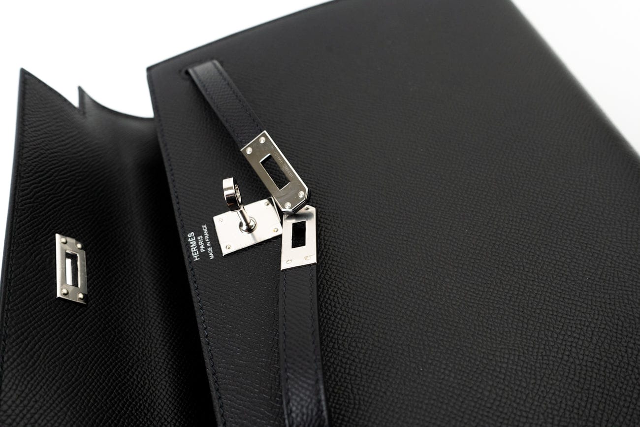 Hermes Handbag Hermes Kelly 25 Black Veau Epsom Leather Palladium Plated 2021 Z -Knockoff
