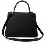 Hermes Handbag Hermes Kelly 25 Black Veau Epsom Leather Palladium Plated 2021 Z -Knockoff
