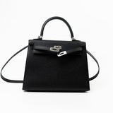 Hermes Handbag Hermes Kelly 25 Black Veau Epsom Leather Palladium Plated 2021 Z -Knockoff
