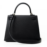 Hermes Handbag Hermes Kelly 25 Black Veau Epsom Leather Palladium Plated 2021 Z -Knockoff
