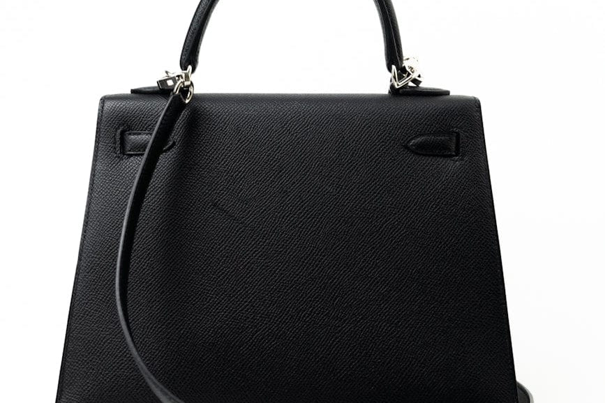 Hermes Handbag Hermes Kelly 25 Black Veau Epsom Leather Palladium Plated 2021 Z -Knockoff
