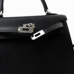 Hermes Handbag Hermes Kelly 25 Black Veau Epsom Leather Palladium Plated 2021 Z -Knockoff
