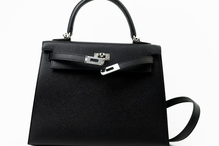 Hermes Handbag Hermes Kelly 25 Black Veau Epsom Leather Palladium Plated 2021 Z -Knockoff
