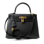 Hermes Handbag Hermes Kelly 28 Veau Epsom Leather Black with Gold Plated Hardware 2019 D -Knockoff
