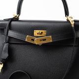 Hermes Handbag Hermes Kelly 28 Veau Epsom Leather Black with Gold Plated Hardware 2019 D -Knockoff
