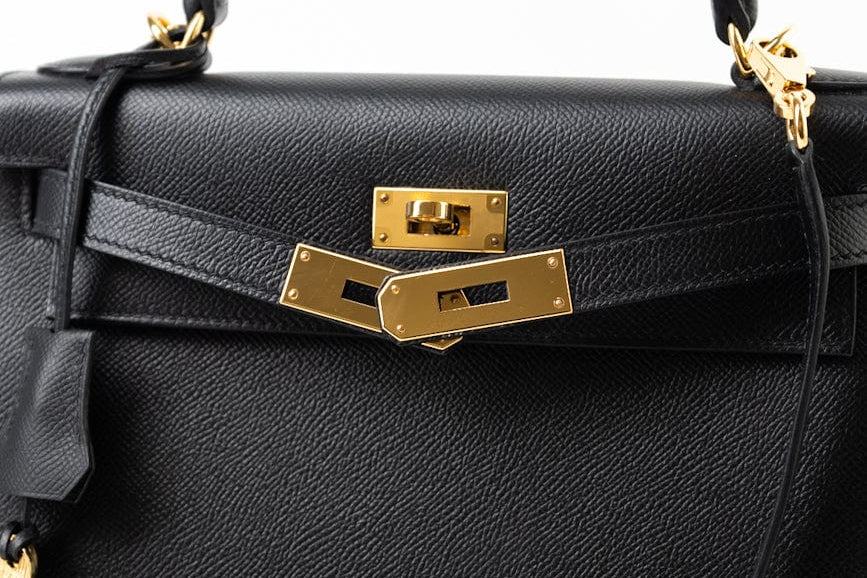 Hermes Handbag Hermes Kelly 28 Veau Epsom Leather Black with Gold Plated Hardware 2019 D -Knockoff
