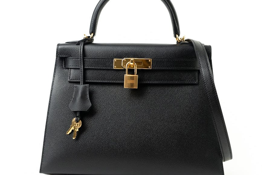 Hermes Handbag Hermes Kelly 28 Veau Epsom Leather Black with Gold Plated Hardware 2019 D -Knockoff
