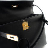 Hermes Handbag Hermes Kelly 28 Veau Epsom Leather Black with Gold Plated Hardware 2019 D -Knockoff
