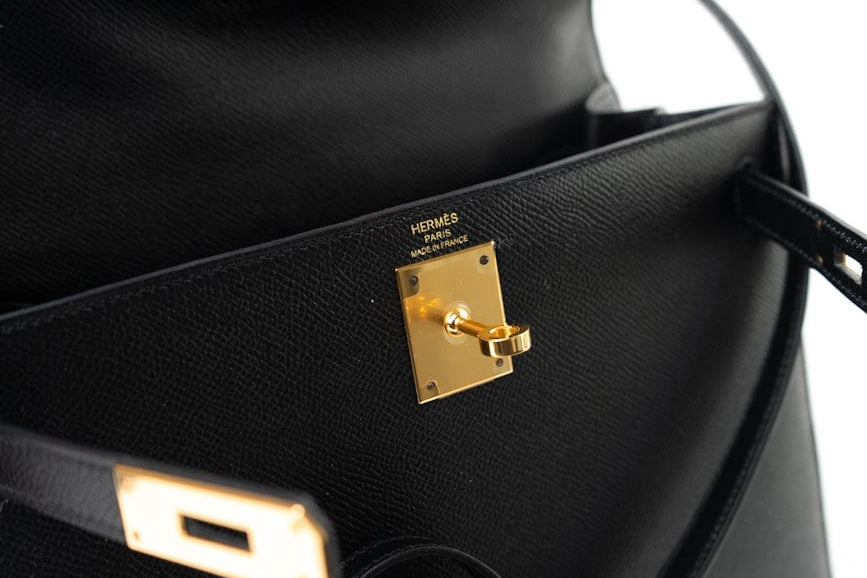 Hermes Handbag Hermes Kelly 28 Veau Epsom Leather Black with Gold Plated Hardware 2019 D -Knockoff
