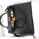 Hermes Handbag Hermes Kelly 28 Veau Epsom Leather Black with Gold Plated Hardware 2019 D -Knockoff
