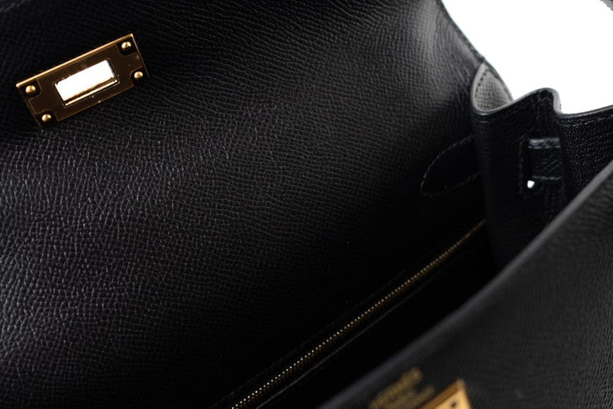 Hermes Handbag Hermes Kelly 28 Veau Epsom Leather Black with Gold Plated Hardware 2019 D -Knockoff
