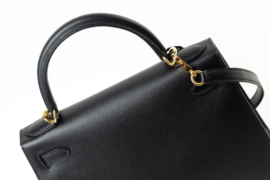 Hermes Handbag Hermes Kelly 28 Veau Epsom Leather Black with Gold Plated Hardware 2019 D -Knockoff
