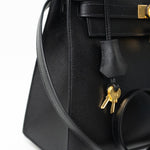 Hermes Handbag Hermes Kelly 28 Veau Epsom Leather Black with Gold Plated Hardware 2019 D -Knockoff
