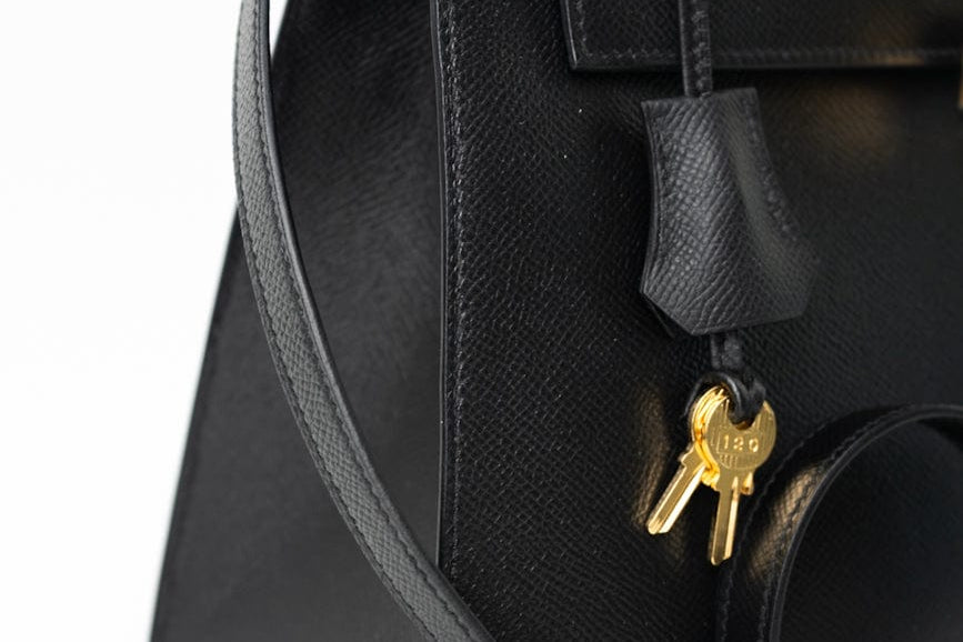 Hermes Handbag Hermes Kelly 28 Veau Epsom Leather Black with Gold Plated Hardware 2019 D -Knockoff
