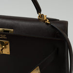 Hermes Handbag Hermes Kelly 32 Courchevel Chocolat Gold -Knockoff
