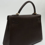 Hermes Handbag Hermes Kelly 32 Courchevel Chocolat Gold -Knockoff
