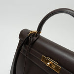 Hermes Handbag Hermes Kelly 32 Courchevel Chocolat Gold -Knockoff
