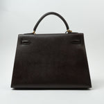 Hermes Handbag Hermes Kelly 32 Courchevel Chocolat Gold -Knockoff
