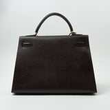 Hermes Handbag Hermes Kelly 32 Courchevel Chocolat Gold -Knockoff
