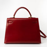 Hermes Handbag Hermes Kelly 32 Rouge Vif Veau Box Calfskin Leather Gold Plated Hardware 1998 B Stamp -Knockoff
