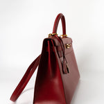 Hermes Handbag Hermes Kelly 32 Rouge Vif Veau Box Calfskin Leather Gold Plated Hardware 1998 B Stamp -Knockoff
