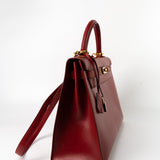 Hermes Handbag Hermes Kelly 32 Rouge Vif Veau Box Calfskin Leather Gold Plated Hardware 1998 B Stamp -Knockoff
