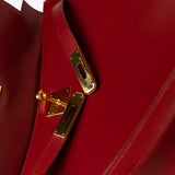 Hermes Handbag Hermes Kelly 32 Rouge Vif Veau Box Calfskin Leather Gold Plated Hardware 1998 B Stamp -Knockoff
