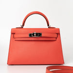 Hermes Handbag Hermes Kelly Mini II Rose Texas Veau Epsom Leather Palladium plated 2021 Z -Knockoff
