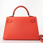 Hermes Handbag Hermes Kelly Mini II Rose Texas Veau Epsom Leather Palladium plated 2021 Z -Knockoff
