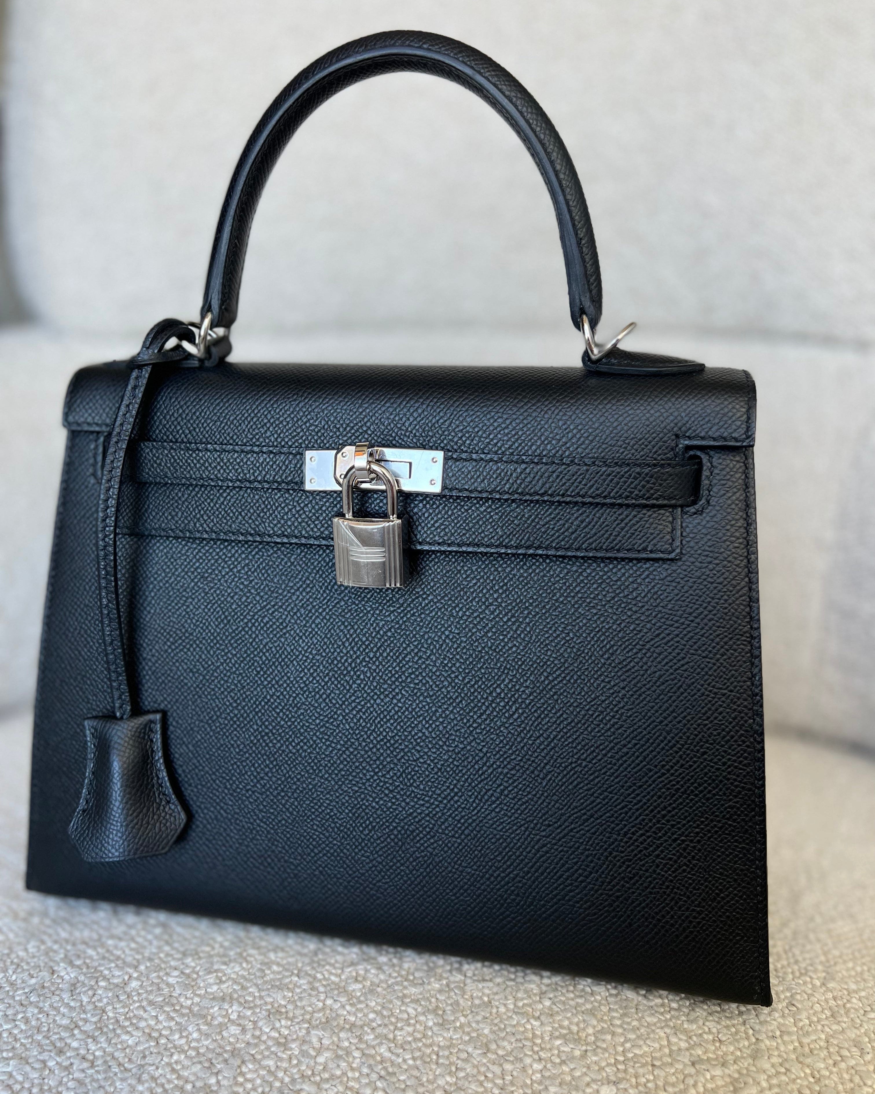 Hermes Handbag Hermes Kelly Sellier 25 Bleu Indigo Veau Epsom Leather Palladium Plated 2020 Y -Knockoff
